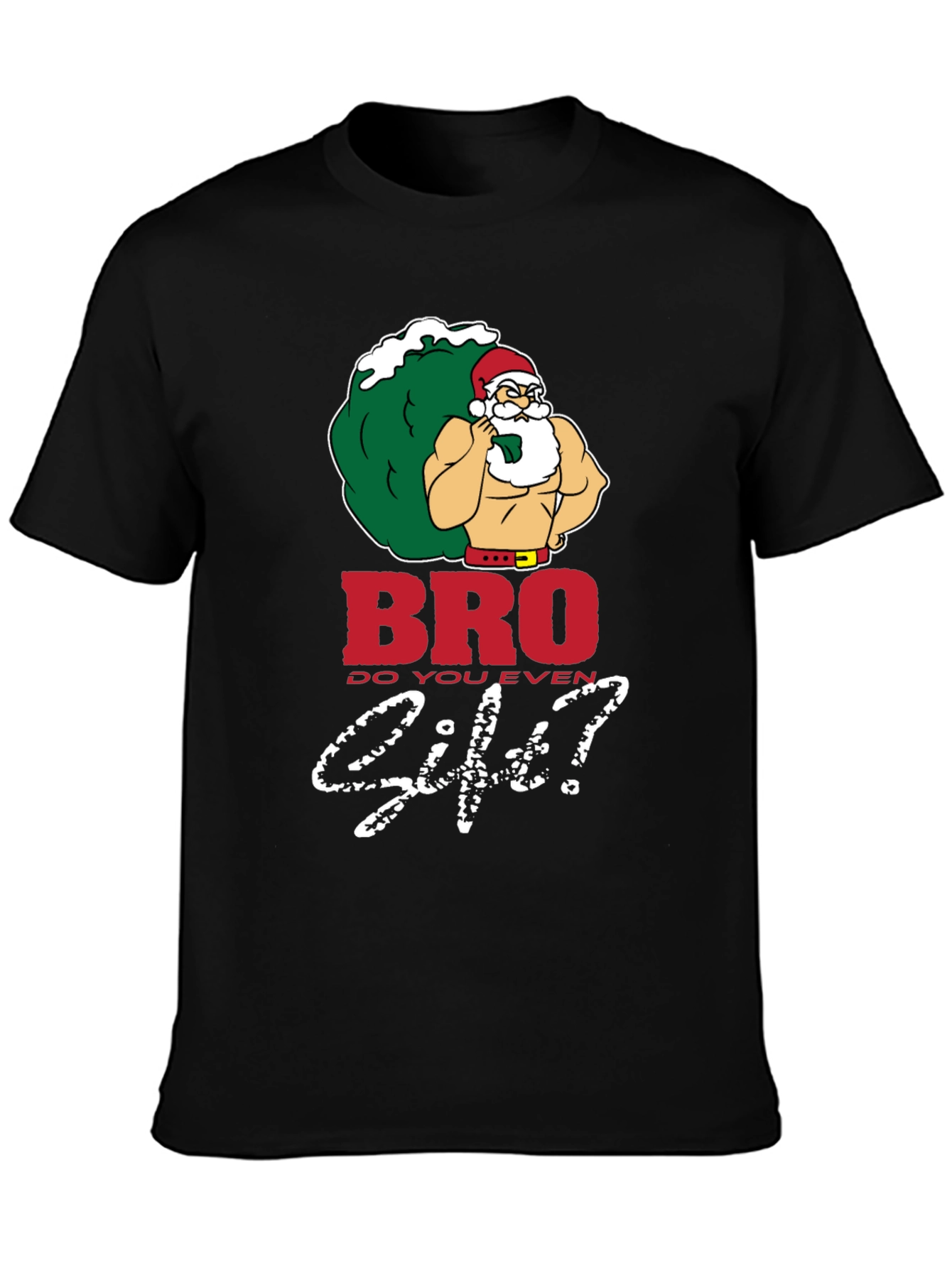 Bro Do You Even Lift Santa Black T-Shirt
