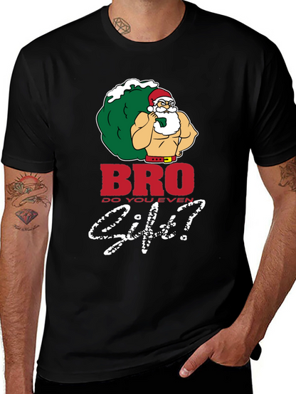 Bro Do You Even Lift Santa Black T-Shirt