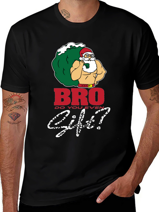 Bro Do You Even Lift Santa Black T-Shirt
