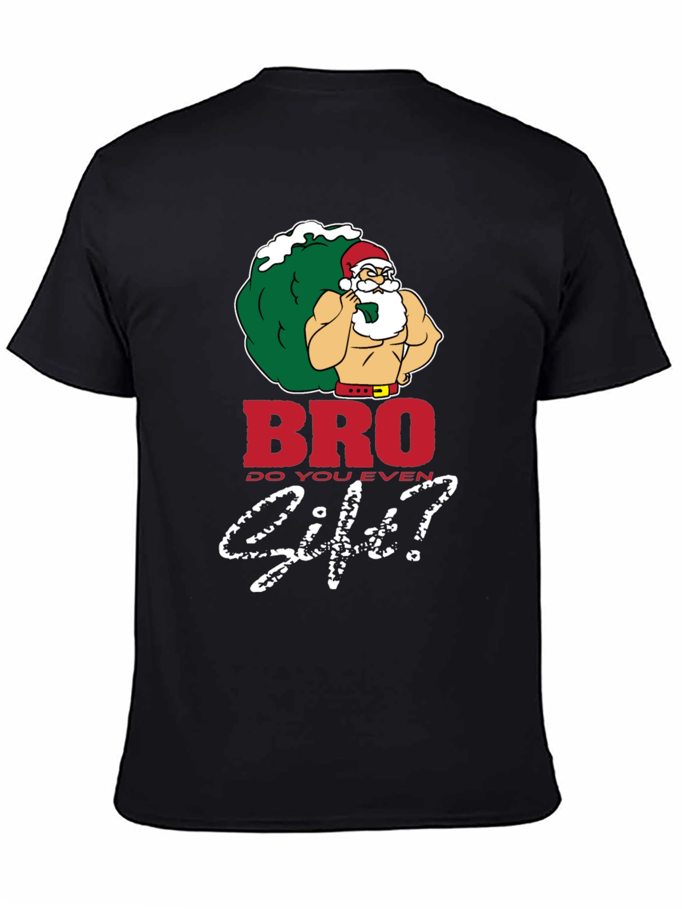 Bro Do You Even Lift Santa Black T-Shirt