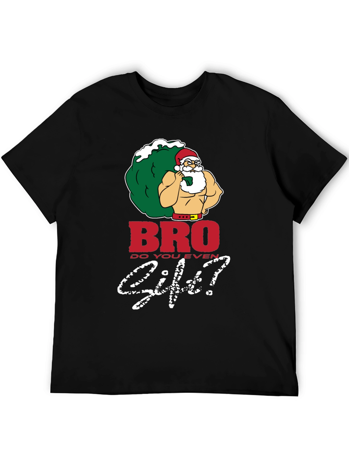 Bro Do You Even Lift Santa Black T-Shirt