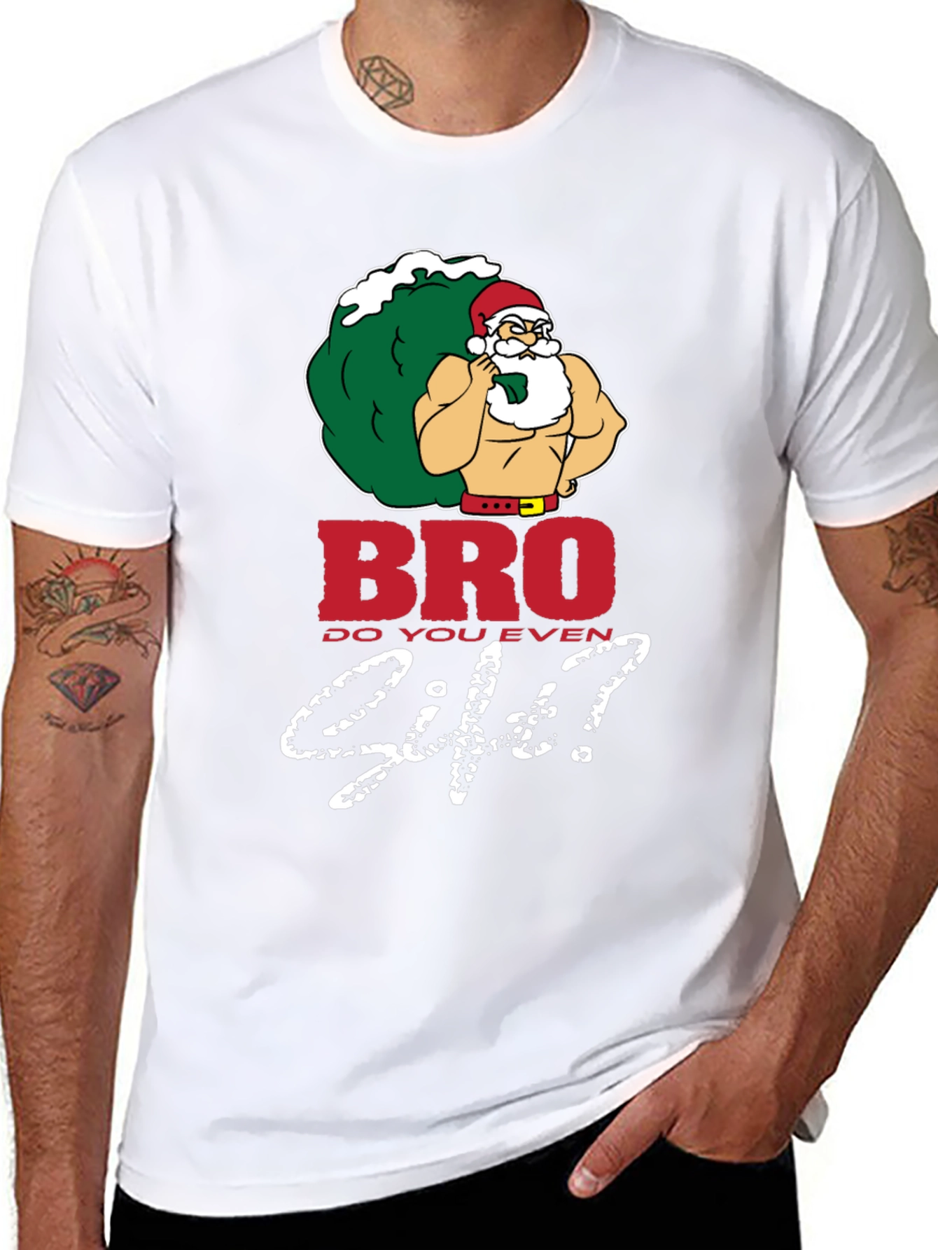 Bro Do You Even Lift Santa Black T-Shirt