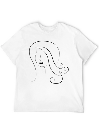 Minimalist Woman Graphic T-Shirt - Black