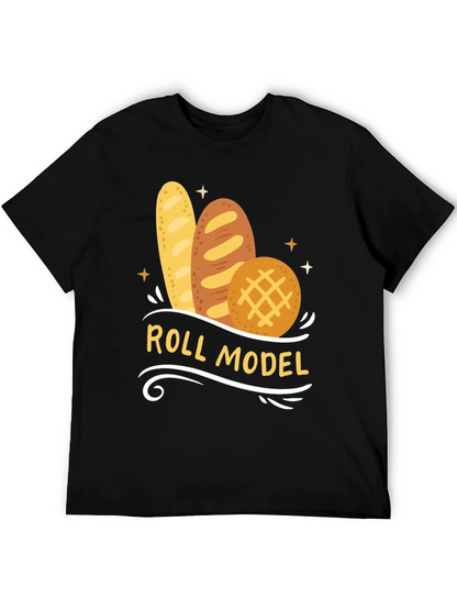 Roll Model Graphic T-Shirt - Funny Bread Pun Tee
