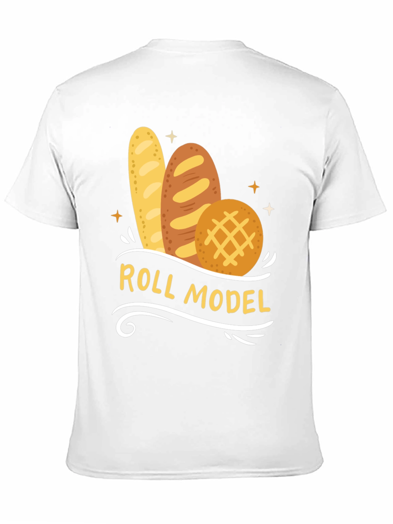 Roll Model Graphic T-Shirt - Funny Bread Pun Tee