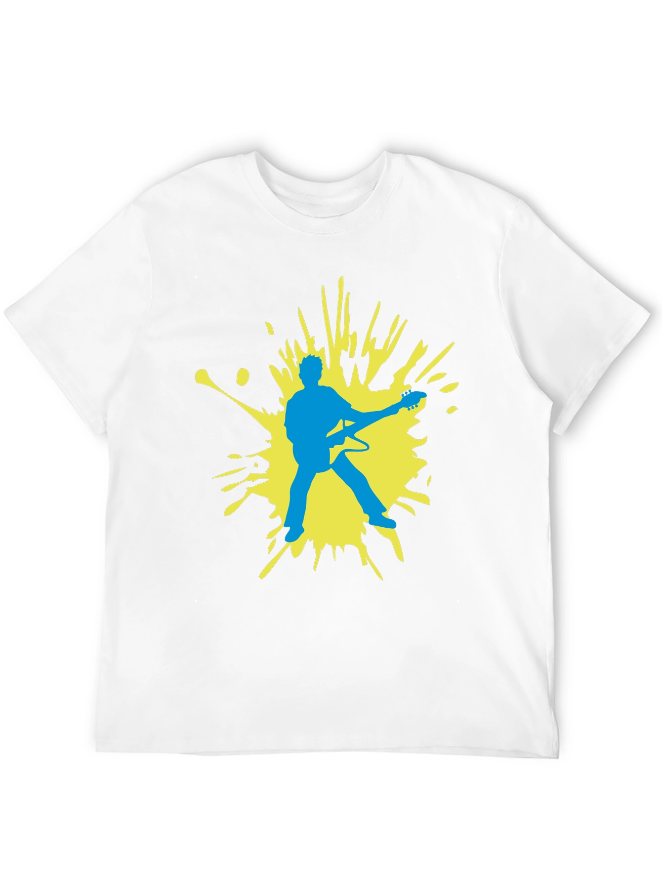 Guitar Player Graphic Tee - Black Cotton Comfort