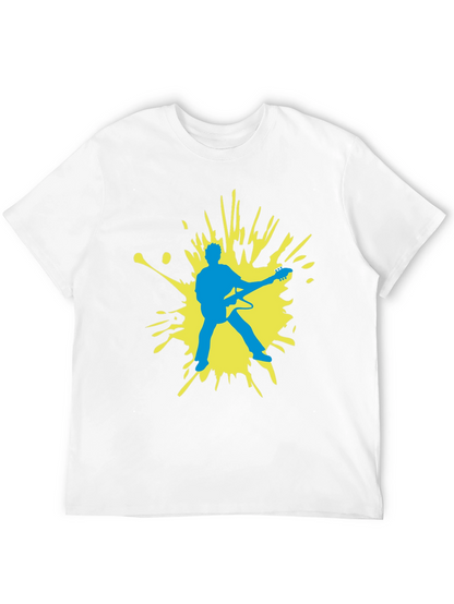 Guitar Player Graphic Tee - Black Cotton Comfort
