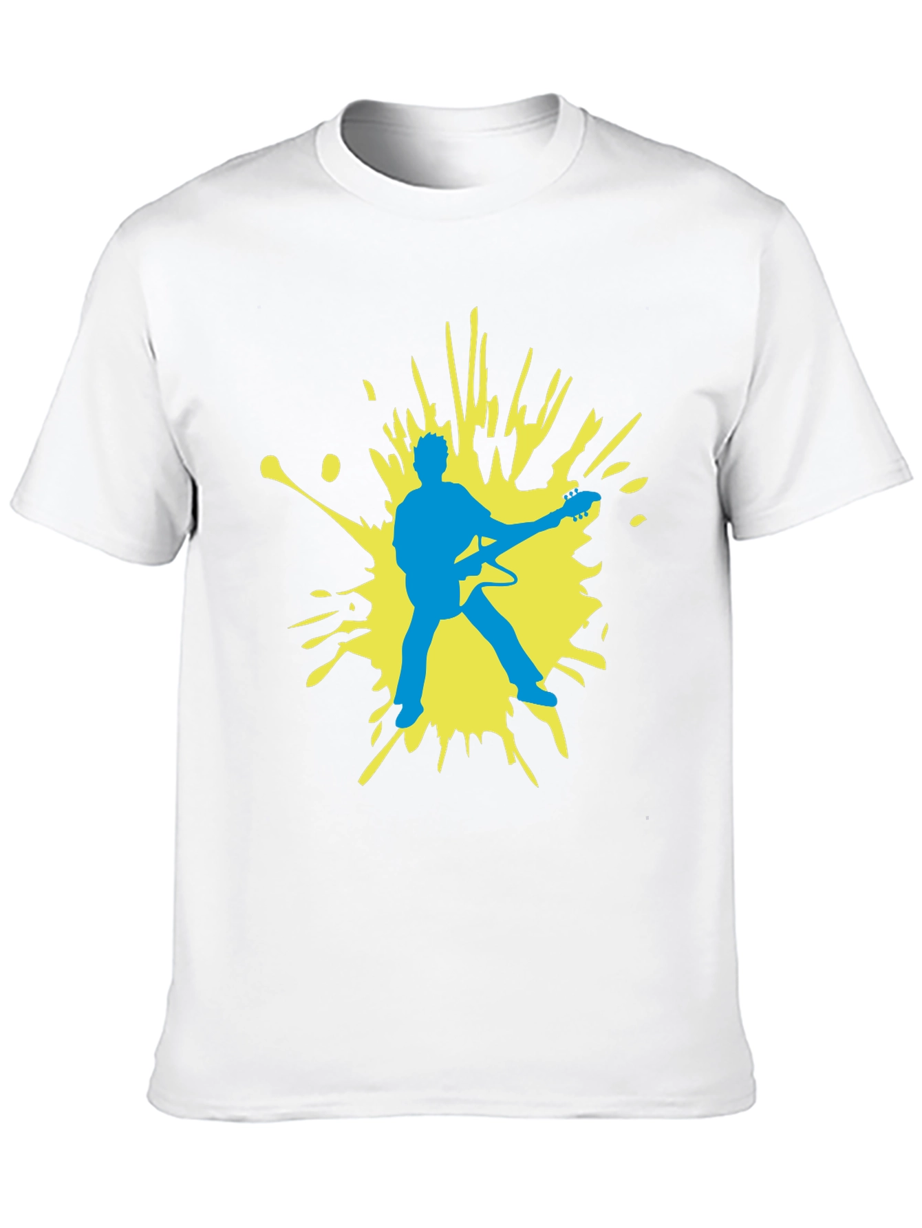 Guitar Player Graphic Tee - Black Cotton Comfort