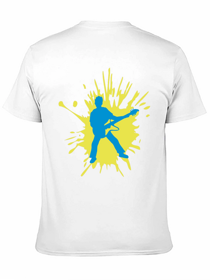 Guitar Player Graphic Tee - Black Cotton Comfort