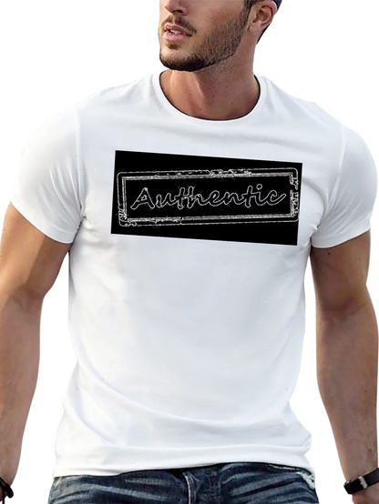 Authentic Stamp Graphic Tee - Black Cotton Blend T-Shirt
