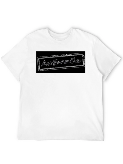 Authentic Stamp Graphic Tee - Black Cotton Blend T-Shirt