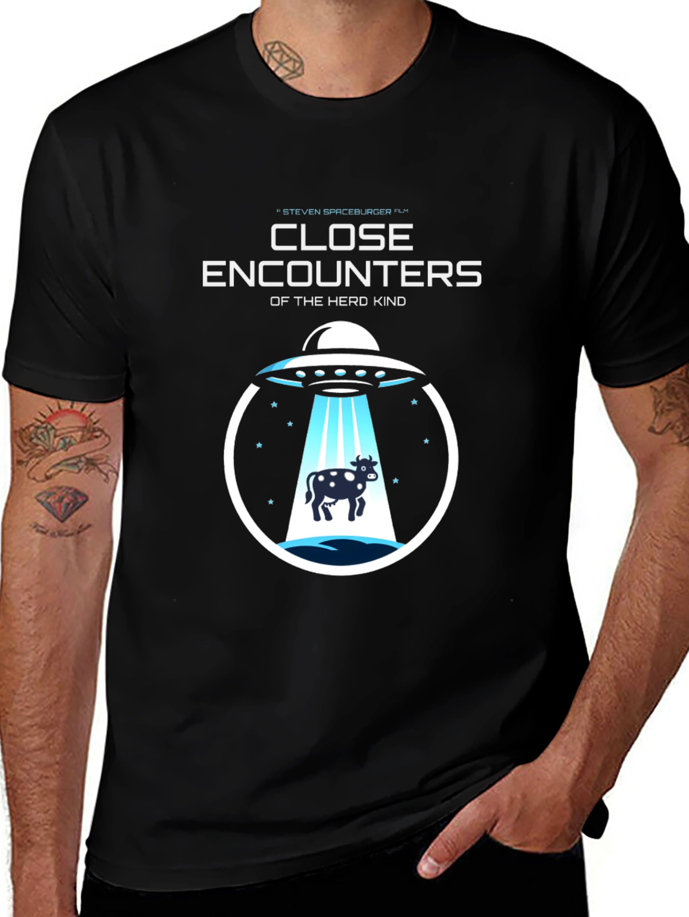 Close Encounters Herd Kind UFO Cow Abduction T-Shirt
