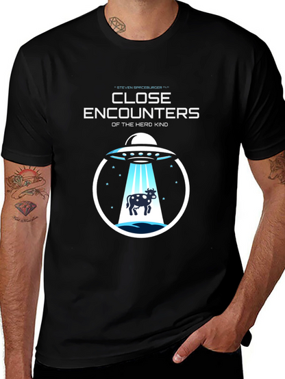 Close Encounters Herd Kind UFO Cow Abduction T-Shirt