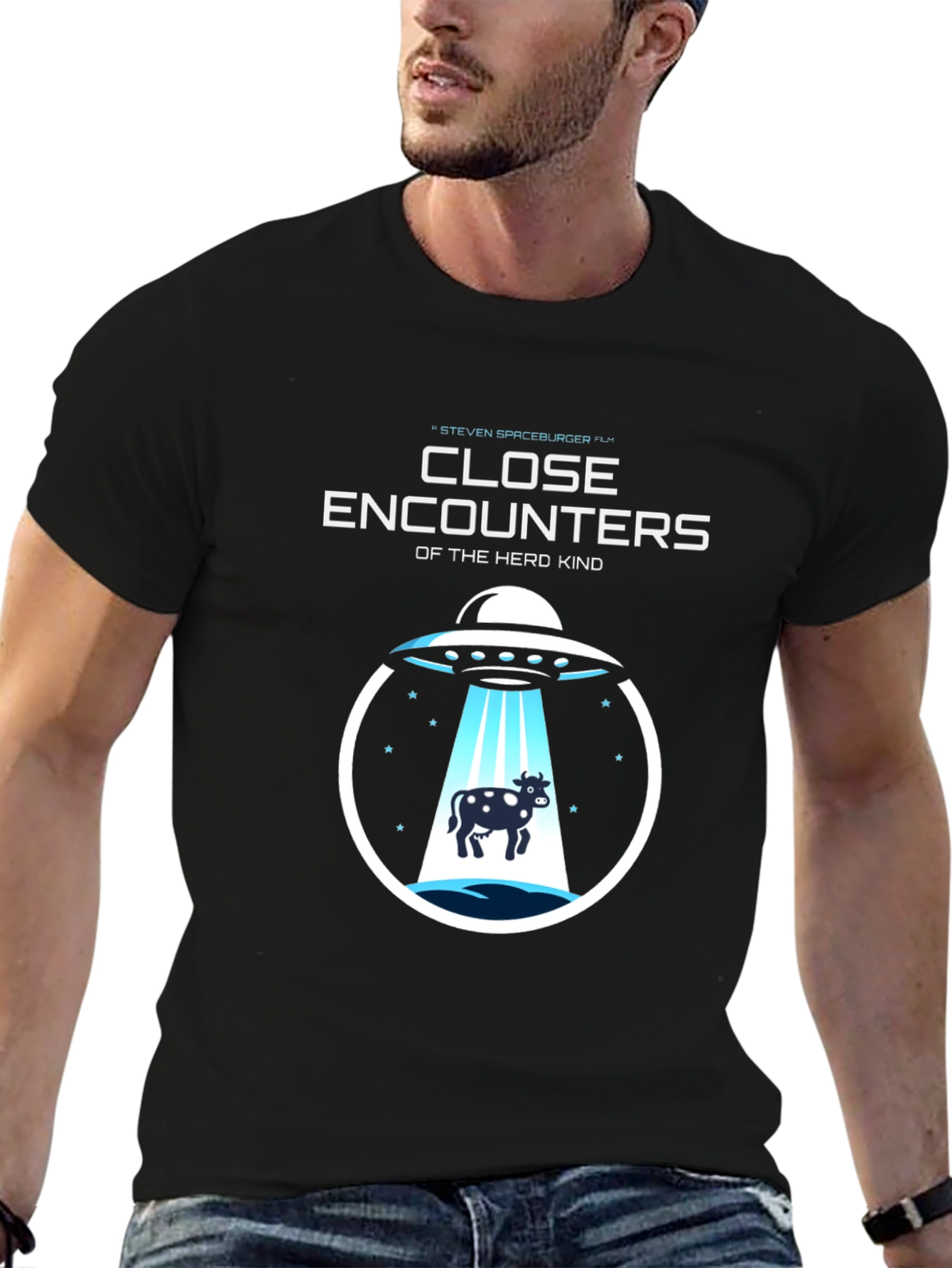 Close Encounters Herd Kind UFO Cow Abduction T-Shirt
