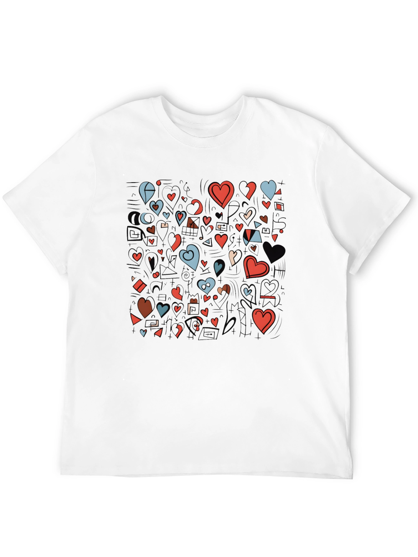 Hearts Graphic Print Black T-Shirt