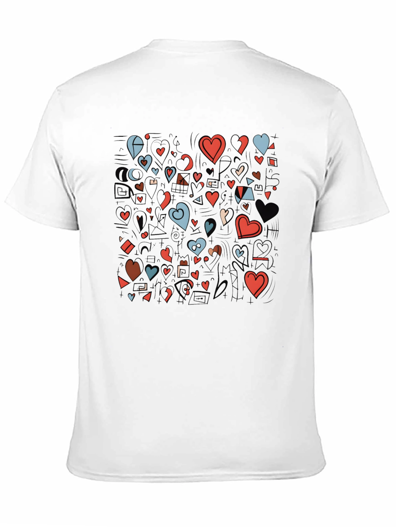 Hearts Graphic Print Black T-Shirt