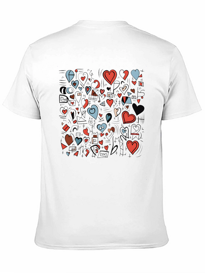 Hearts Graphic Print Black T-Shirt