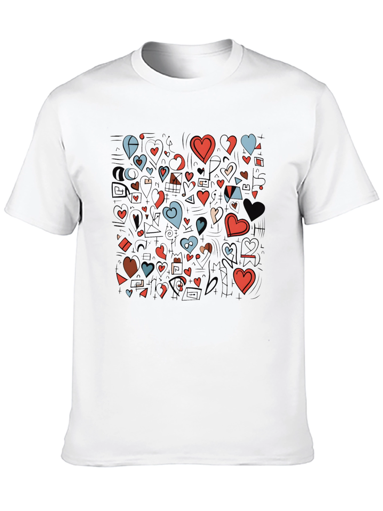 Hearts Graphic Print Black T-Shirt