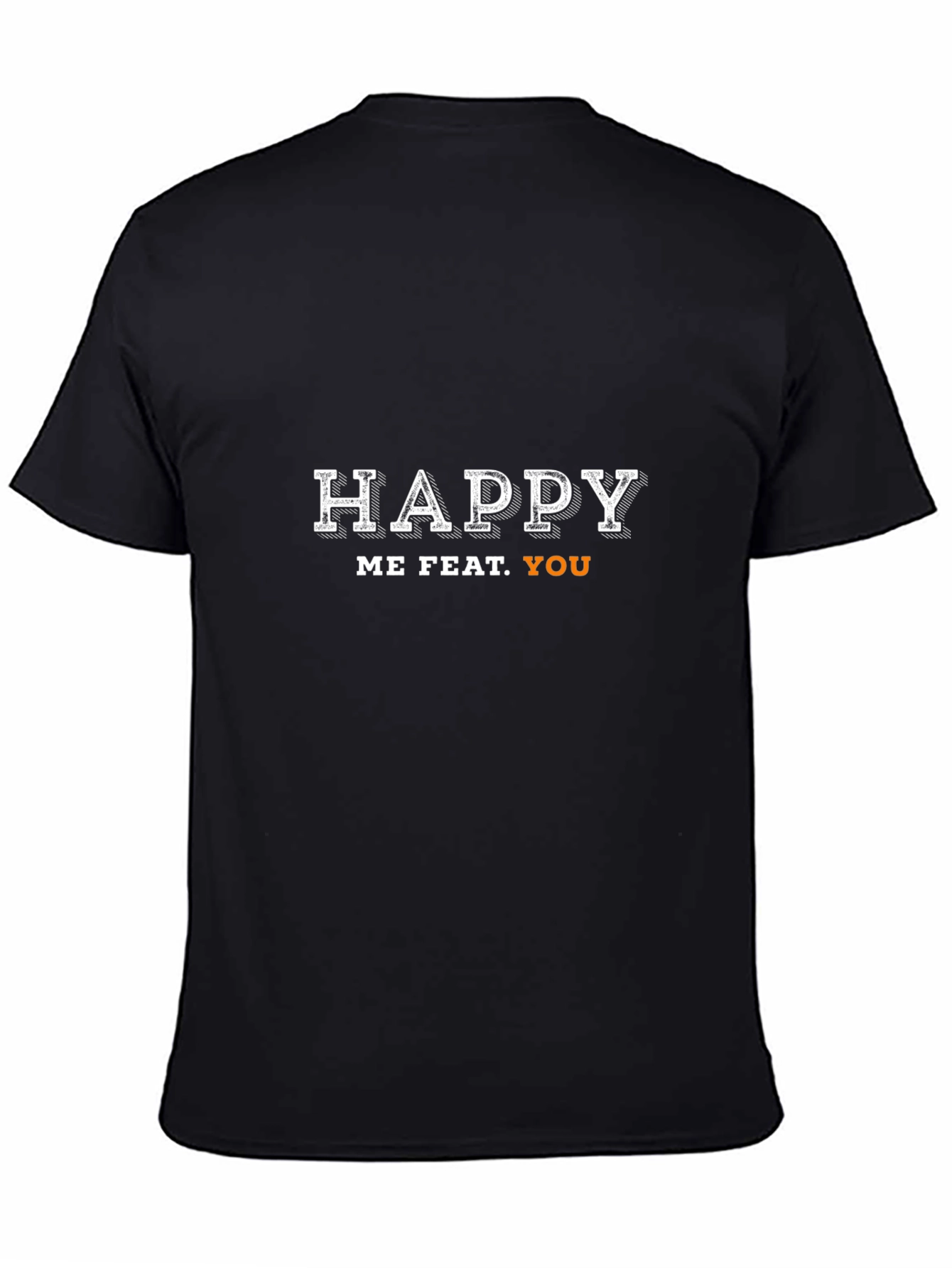 Happy Me Feat. You Black Graphic Tee