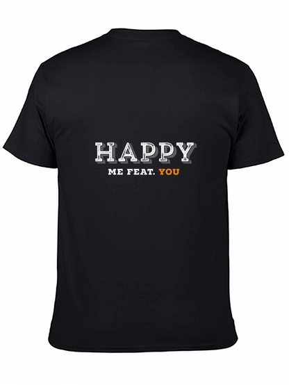 Happy Me Feat. You Black Graphic Tee