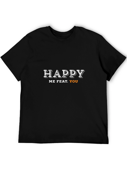 Happy Me Feat. You Black Graphic Tee