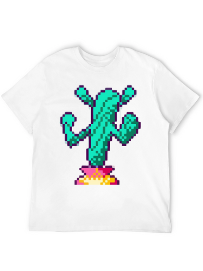 Pixel Cactus Graphic Tee - Retro Gaming Style