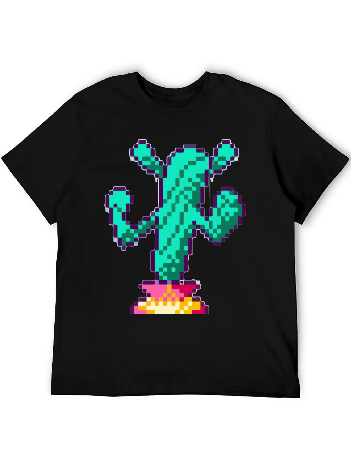 Pixel Cactus Graphic Tee - Retro Gaming Style