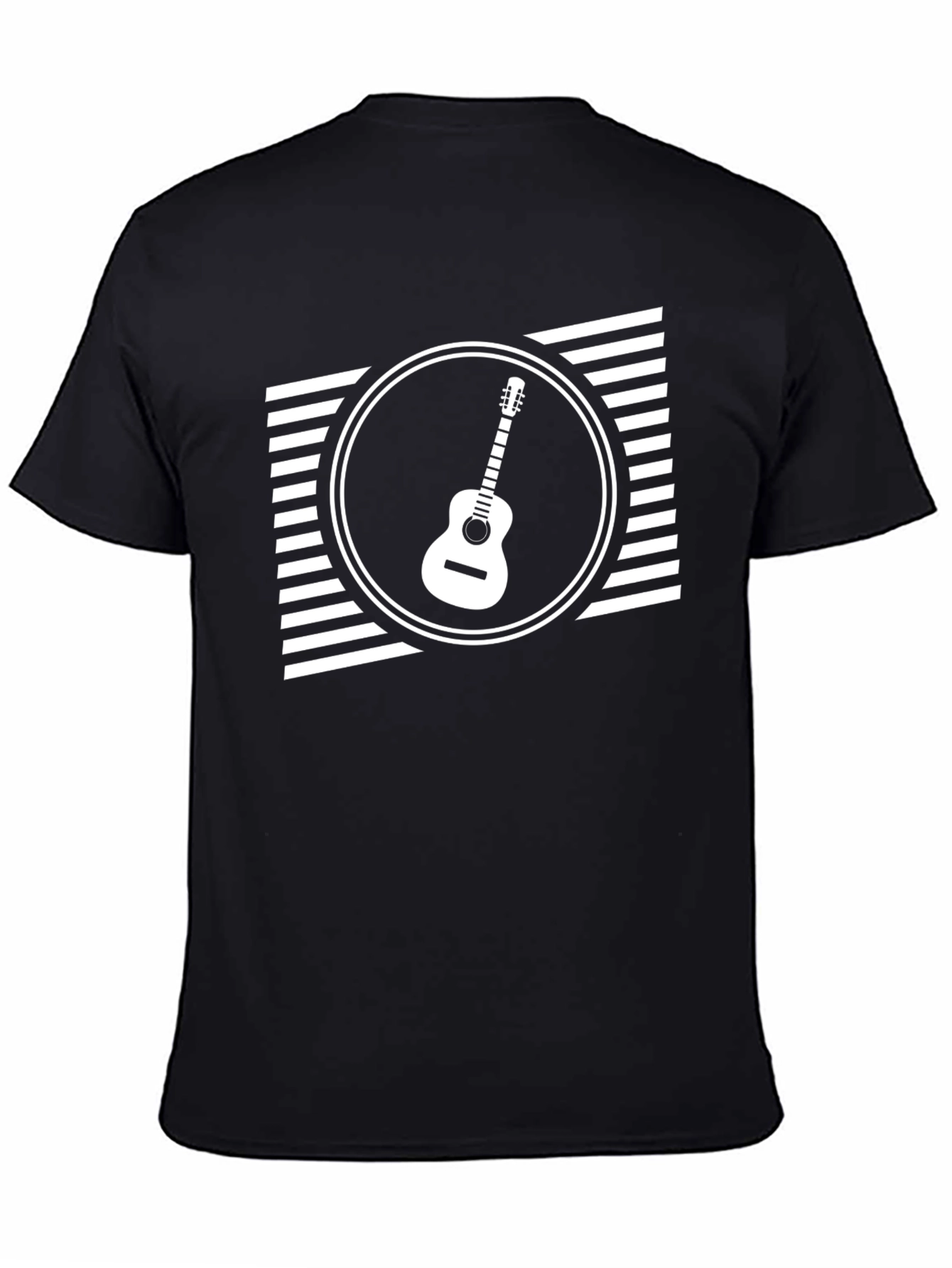 Guitar Graphic Tee - Black Casual T-Shirt
