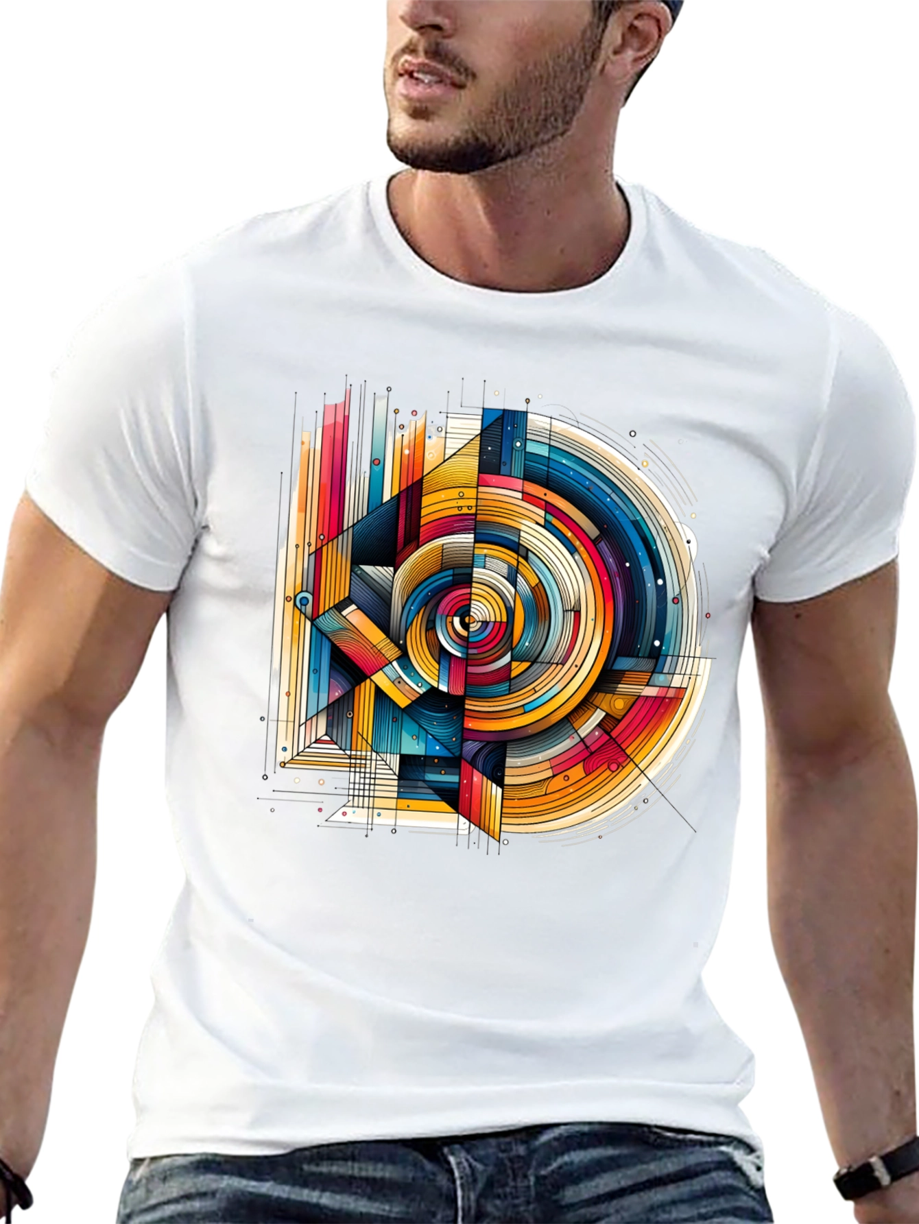 Abstract Geometric Art T-Shirt - Modern Design