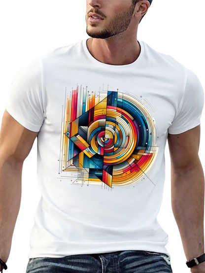 Abstract Geometric Art T-Shirt - Modern Design