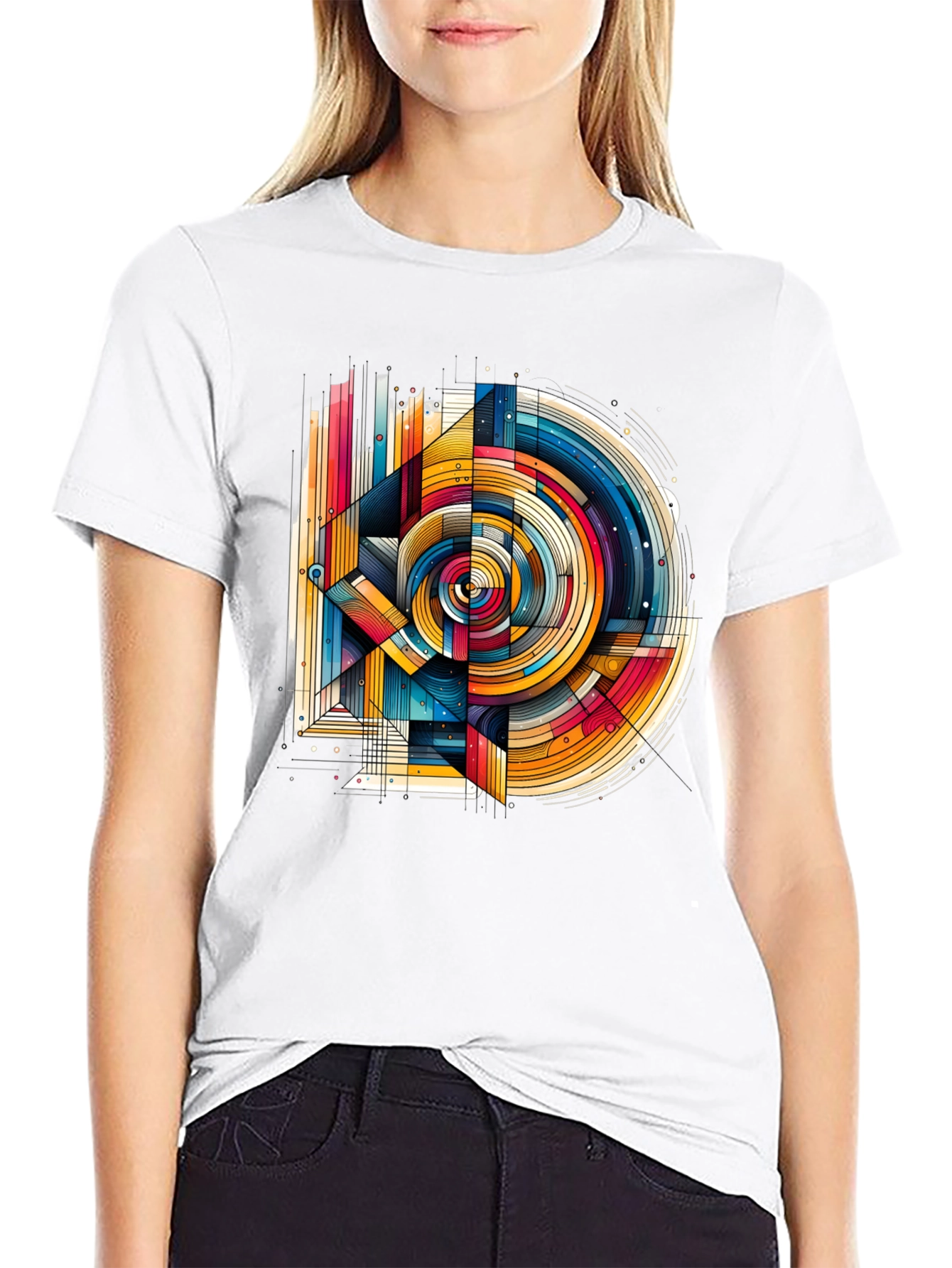 Abstract Geometric Art T-Shirt - Modern Design