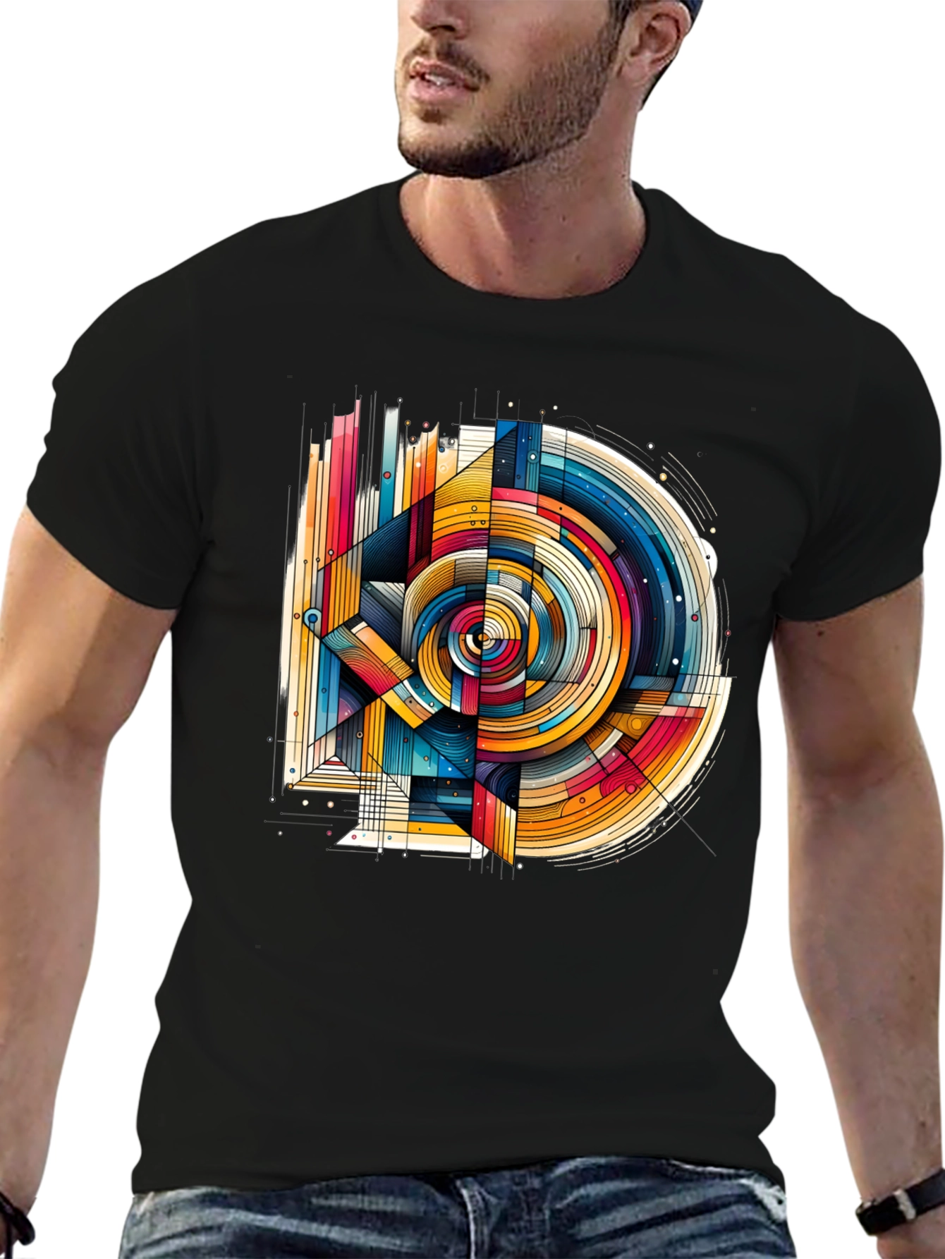 Abstract Geometric Art T-Shirt - Modern Design
