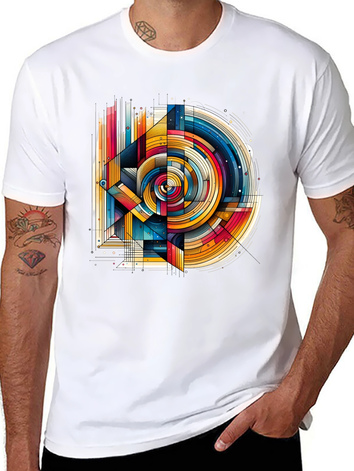 Abstract Geometric Art T-Shirt - Modern Design