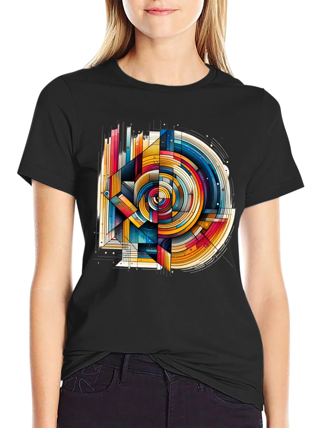 Abstract Geometric Art T-Shirt - Modern Design