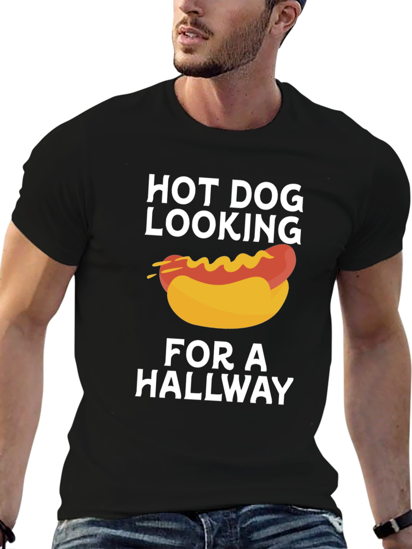 Hot Dog Looking For A Hallway Funny T-Shirt