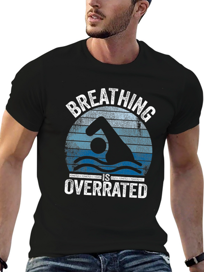 Breathing Is Overrated Swimmer Graphic T-Shirt