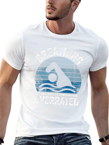 Breathing Is Overrated Swimmer Graphic T-Shirt