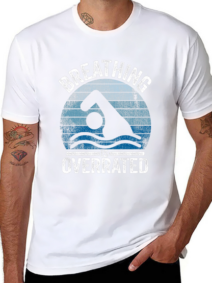 Breathing Is Overrated Swimmer Graphic T-Shirt