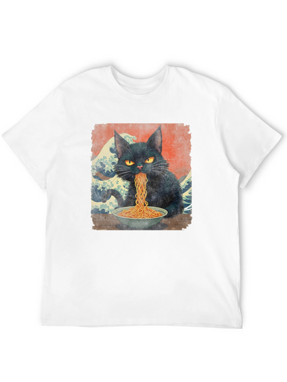 Black Cat Ramen T-Shirt - Unique Graphic Tee