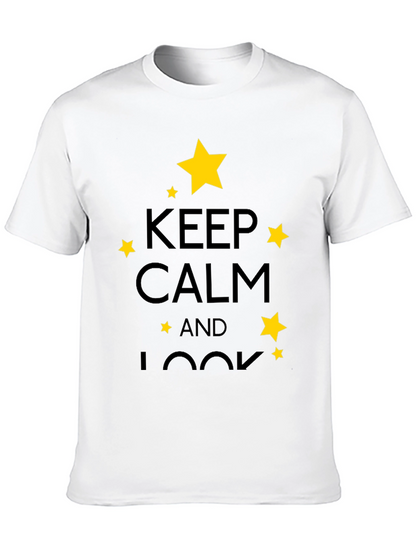 Keep Calm & Look T-Shirt - Stylish Star Design