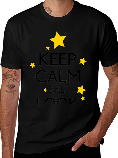 Keep Calm & Look T-Shirt - Stylish Star Design