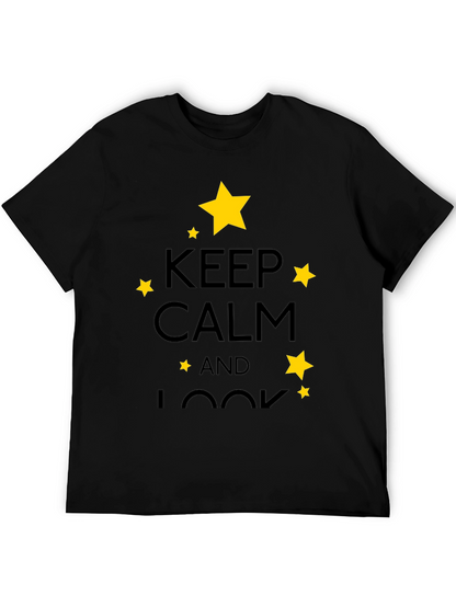 Keep Calm & Look T-Shirt - Stylish Star Design