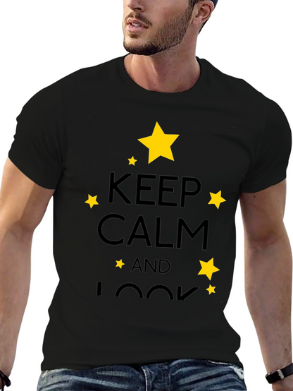 Keep Calm & Look T-Shirt - Stylish Star Design