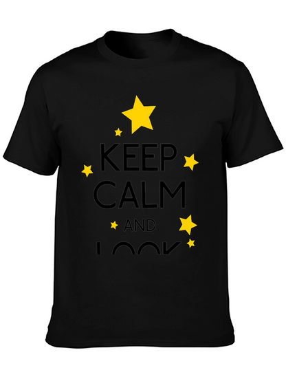 Keep Calm & Look T-Shirt - Stylish Star Design