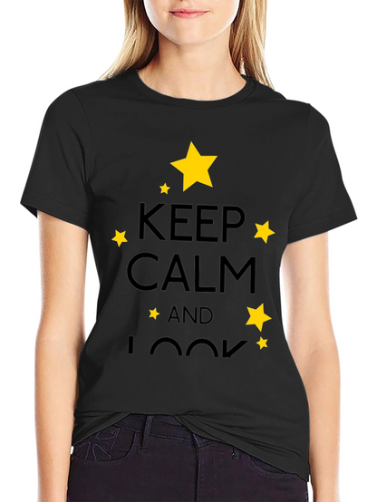Keep Calm & Look T-Shirt - Stylish Star Design