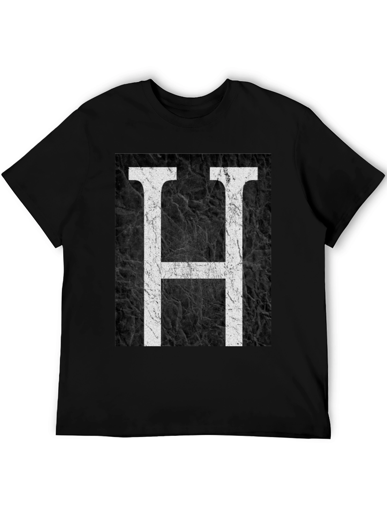 Monogram H Black Texture Graphic T-Shirt