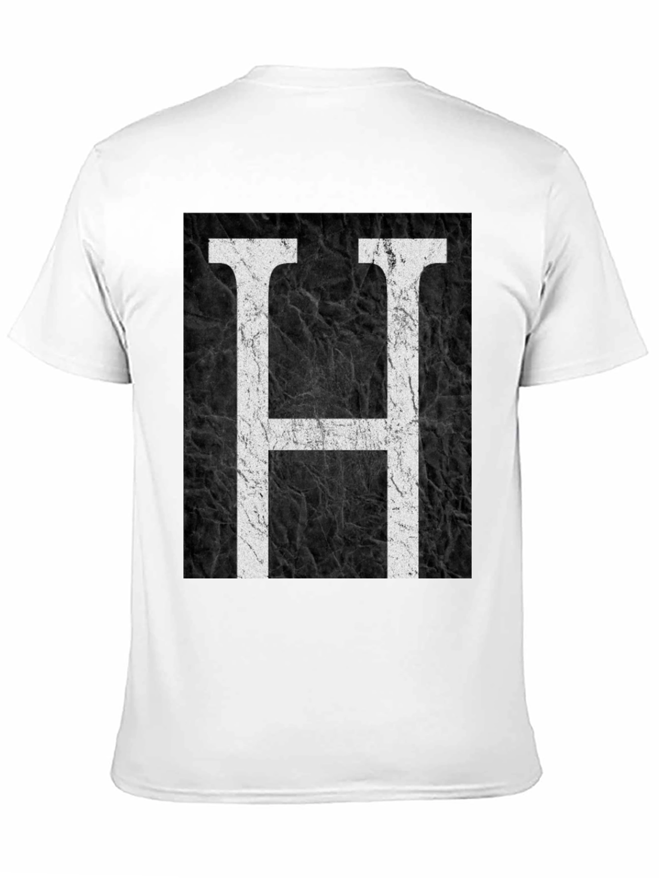 Monogram H Black Texture Graphic T-Shirt