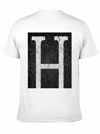 Monogram H Black Texture Graphic T-Shirt