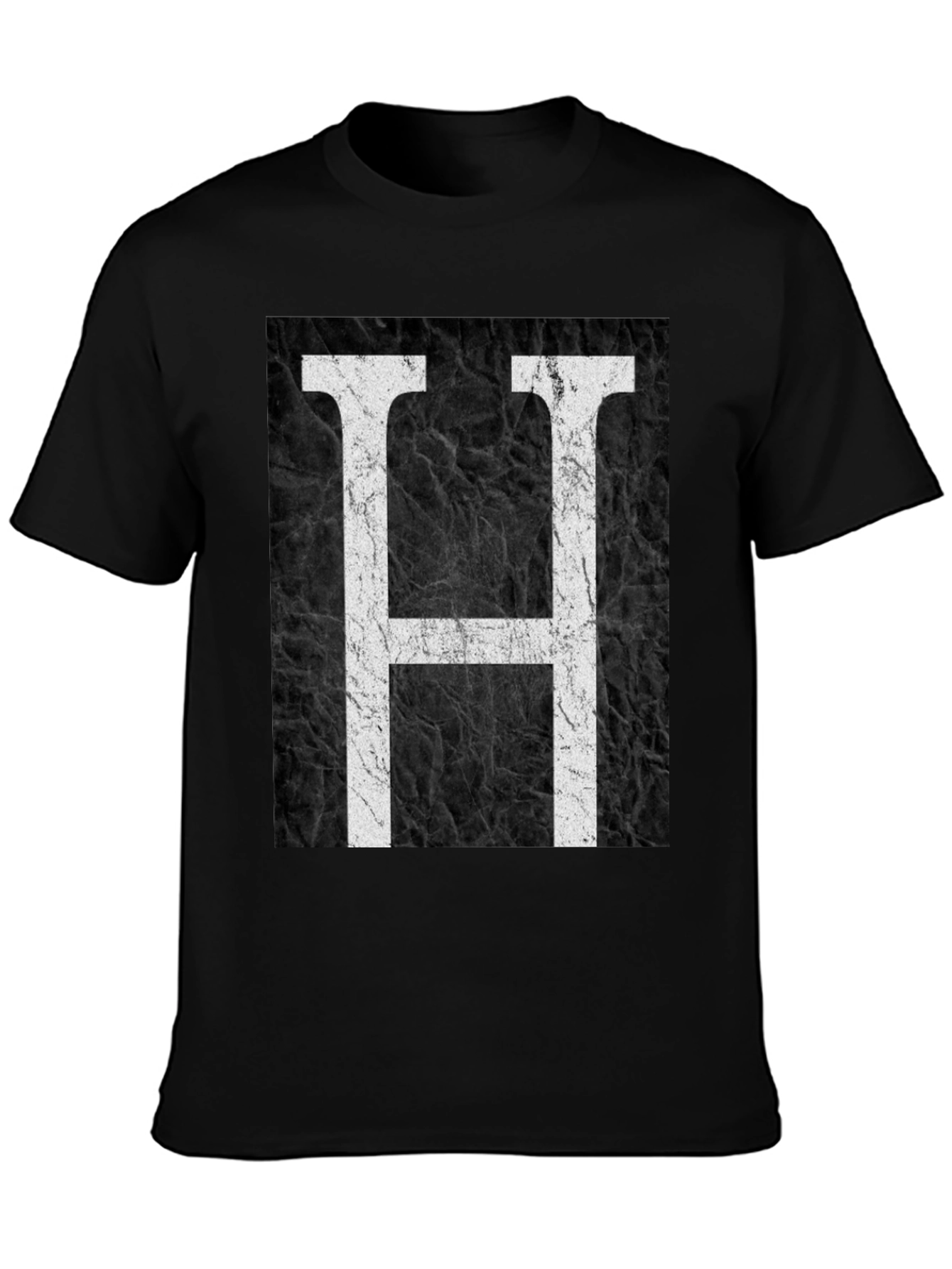 Monogram H Black Texture Graphic T-Shirt