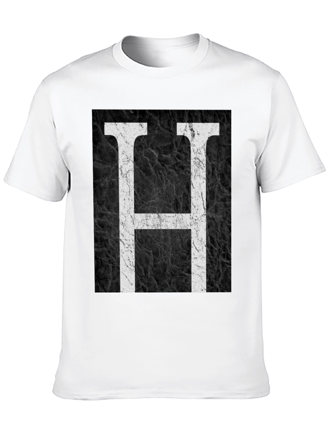 Monogram H Black Texture Graphic T-Shirt